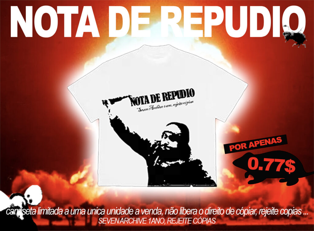 Camiseta Boxy Comemorativa 1 Ano “Nota de Repúdio”